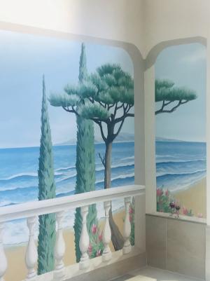 Detail Schwimmbadbemalung