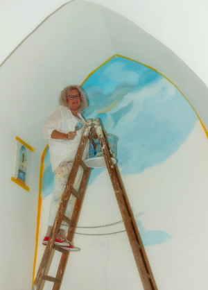 bei der Arbeit am Altar - ein ungewöhnliches Gefühl...